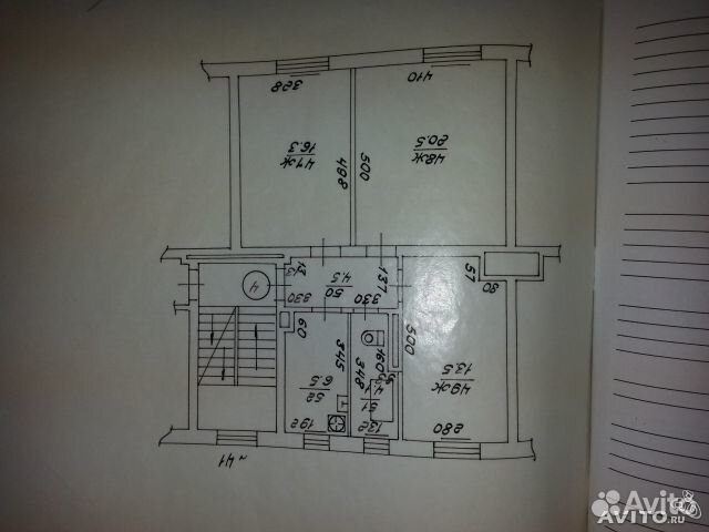 3-rums-lägenhet 66 m2, 2/3 FL.