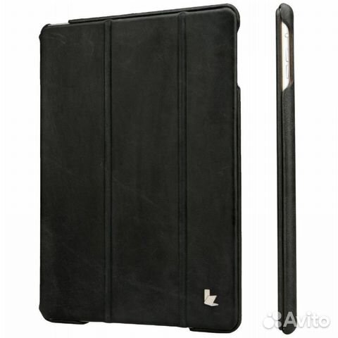 84012373227 Чехол Jisoncase натур. кожа iPad Air/Air 2, черный