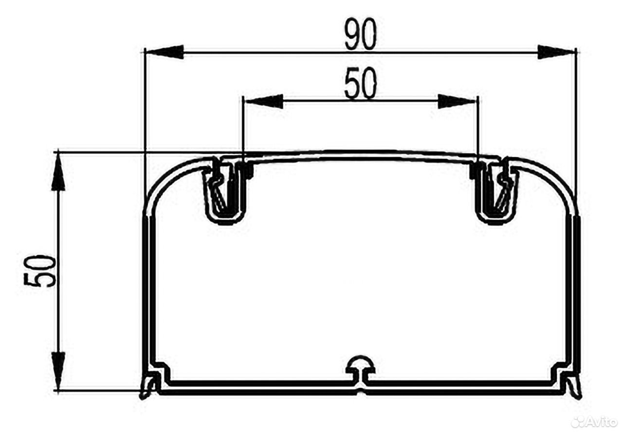 кабель канал 90х50 мм с перегородкой боковой и фронтальной крышками