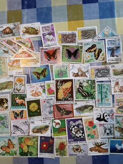 Зарубежные марки на тематику флора и фауна 210 шту