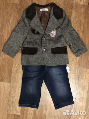 Костюм детский новый пиджак и брюки 80см