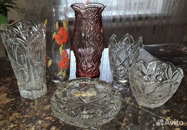 Хрустальные вазы, есть стекло, хрусталь пепельница