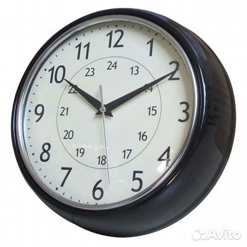 Часы настенные retro черные/белые 24 см