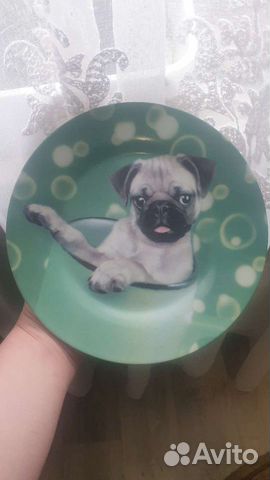 Тарелка сувенирная Мопс