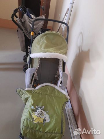 Детские санки коляска с колесами