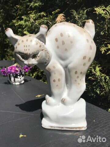 Фарфоровая статуэтка Рысь (СССР)