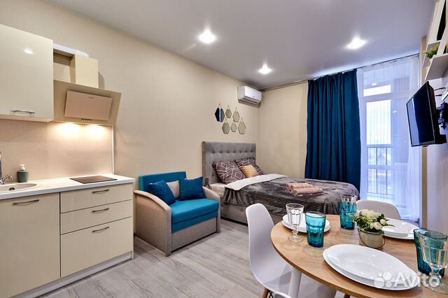 

Квартира-студия, 27 м², 2 кровати