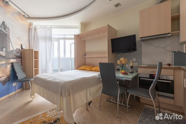 

Квартира-студия, 28 м², 2 кровати