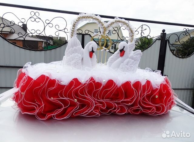 Свадебные Украшения на машину/лебеди/кольца/ленты