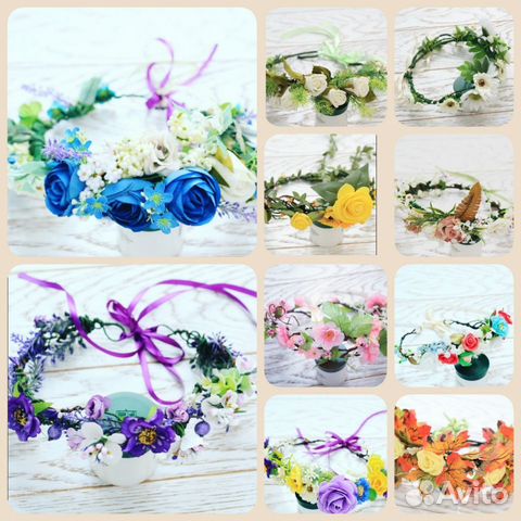 Украшения из искусвенных цветов и ягод на голову