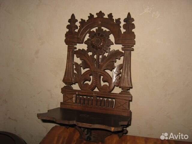 Полочка антиквариат резьба дерево