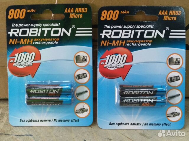 Два аккумулятора AAA Robiton 900mAh 1.2V