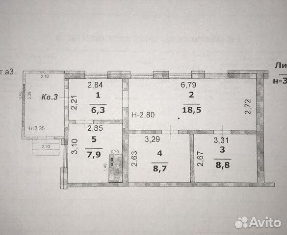 3-к квартира, 50.2 м², 1/1 эт.