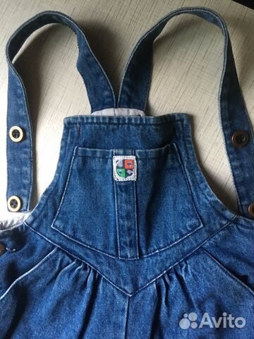 Джинсовый полукомбинезон, р.98, утеплённый, джинсы Джинсовый полукомбинезон, р.98, утеплённый, джинсы
