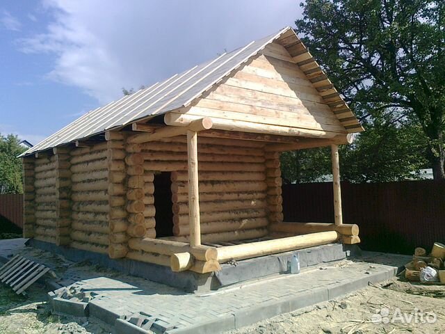 Cруб дома в чашу 6х4 м+ 2 м терраса