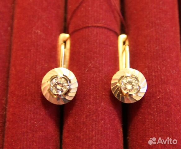 Серьги с бриллиантами 0,5 ct золото 585 со звездой