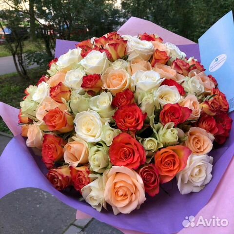 Цветы Розы свежие 55 шт Доставка Цветы Розы свежие 55 шт Доставка