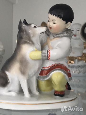 Якут с собакой статуэтка СССР