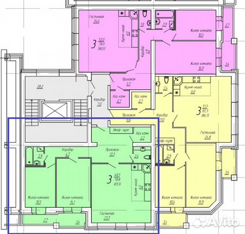 3-к квартира, 81.3 м², 4/9 эт.