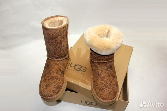 Угги новые UGG Australia Logo рыжие с логотипами Угги новые UGG Australia Logo рыжие с логотипами