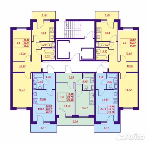 2-к квартира, 55 м², 5/11 эт. 2-к квартира, 55 м², 5/11 эт.