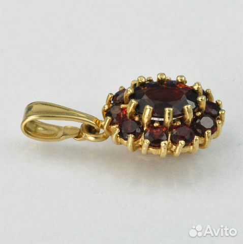 Кулон золото 585 пробы гранаты Кулон золото 585 пробы гранаты