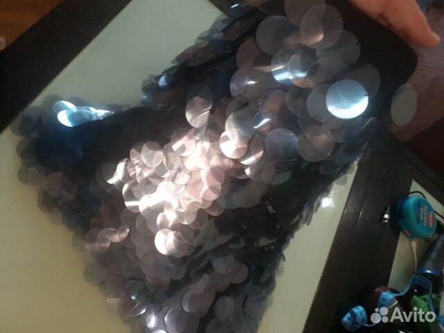 Юбка шелковая с пайетками dkny