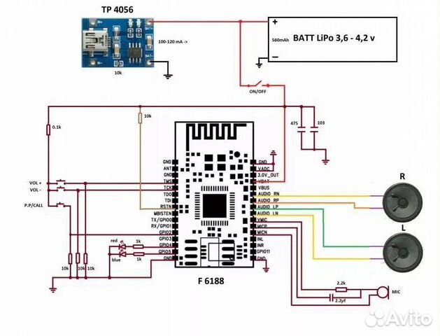 Схема bluetooth наушников