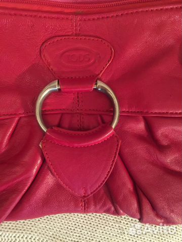 Сумка TOD’S красная, натуральная кожа, маленькая Сумка TOD’S красная, натуральная кожа, маленькая