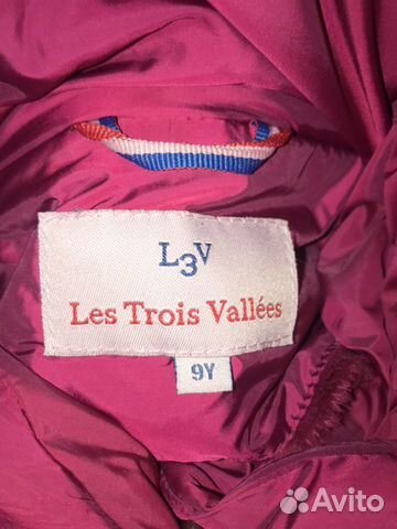 Пуховик Les trois vallees для девочки 7-9 лет
