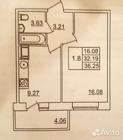 1-к квартира, 36.3 м², 5/12 эт.