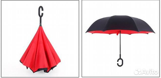 Умный зонт- наоборот uр-brella полуавтомат Умный зонт- наоборот uр-brella полуавтомат