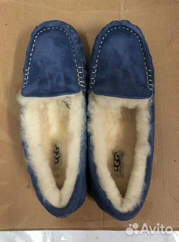 UGG Мокасины синие с мехом UGG Мокасины синие с мехом