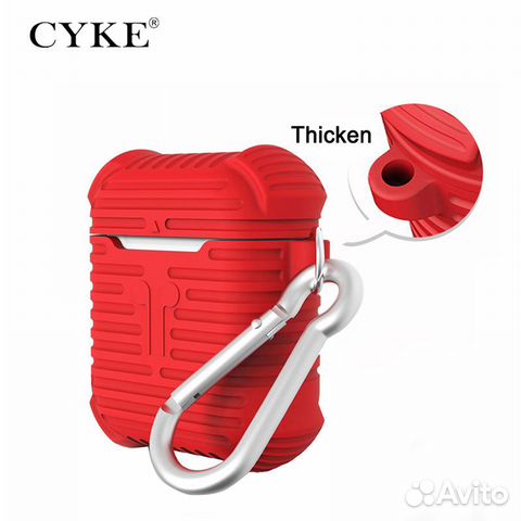 Защитный кейс для наушников airpods, красный