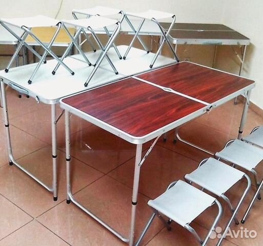 Стол туристический, складной + 4 стула Стол туристический, складной + 4 стула