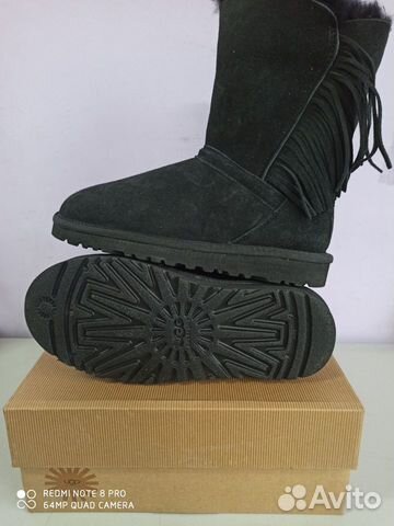 UGG Australia Угги с бахромой черные замш UGG Australia Угги с бахромой черные замш