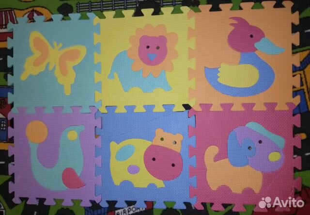 Пазл-коврик и кубики Пакетом