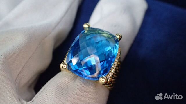 Золотое кольцо с топазом 16.47 карат David Yurman