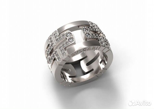 Обручальное кольцо bvlgari с муассанитами Обручальное кольцо bvlgari с муассанитами