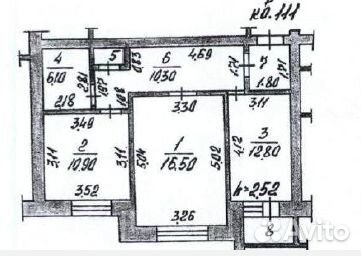 2-к квартира, 60.4 м², 5/6 эт.