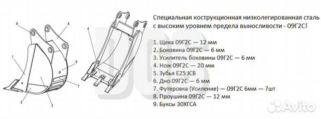 Ковши задние усиленные 80 см Caterpillar