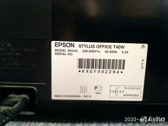 Принтер Epson T40W, цветной, с WiFi 89038239581 купить 4