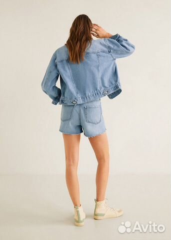 Голубая джинсовка оверсайз Mango S новая