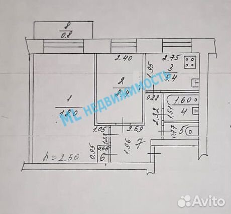 2-к квартира, 45 м², 3/3 эт.