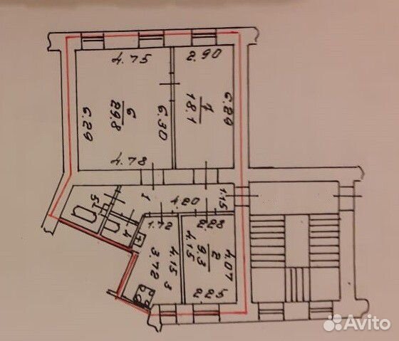 3-к квартира, 81 м², 2/4 эт.