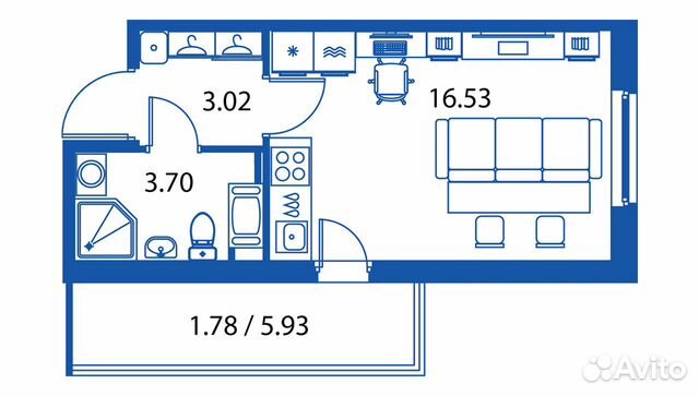 Студия, 25 м², 13/24 эт. Студия, 25 м², 13/24 эт.