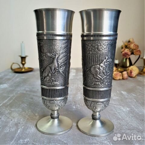 2 Бокала (кубка) для вина (пива). Охота. 350 мл