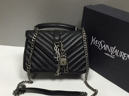 Сумка Черная Ив Сен Лоран Черная Ysl Chevron Black