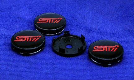 Комплект колпачков с логотипом Subaru STI Ч/К