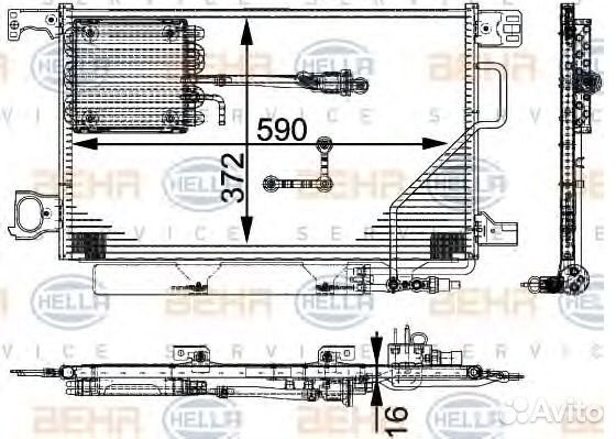 Радиатор кондиционера mercedes W203 AMG